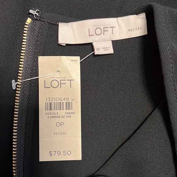 NWT LOFT Petite Black Crepe Sleeveless Dress - Picture 15 of 16